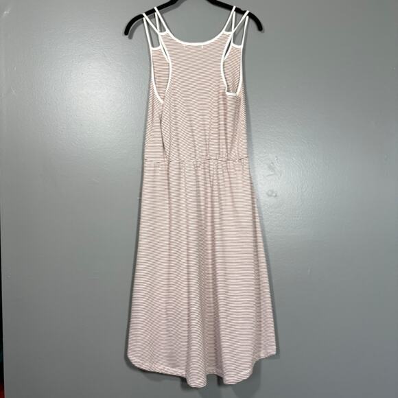 Papaya Women's Brown & White Striped High Low Sundress - Size Medium - Casual - Picture 7 of 7
